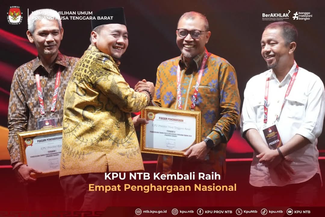 KPU NTB Kembali Raih Empat Penghargaan Nasional