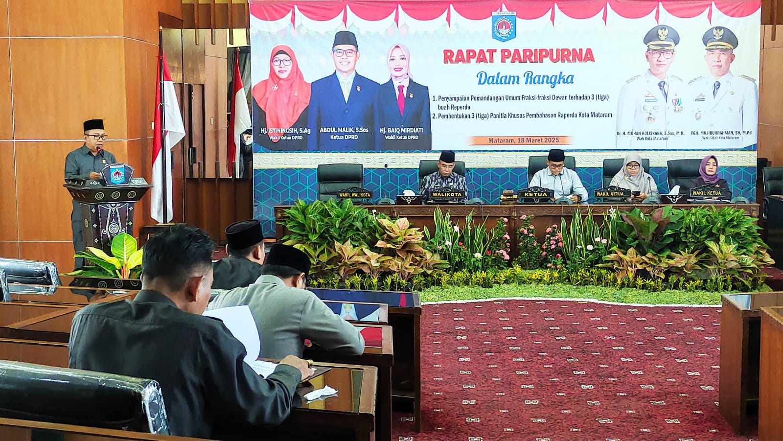 Seluruh Fraksi DPRD Setuju dan Mendukung Tiga Usulan Raperda Pemkot Mataram