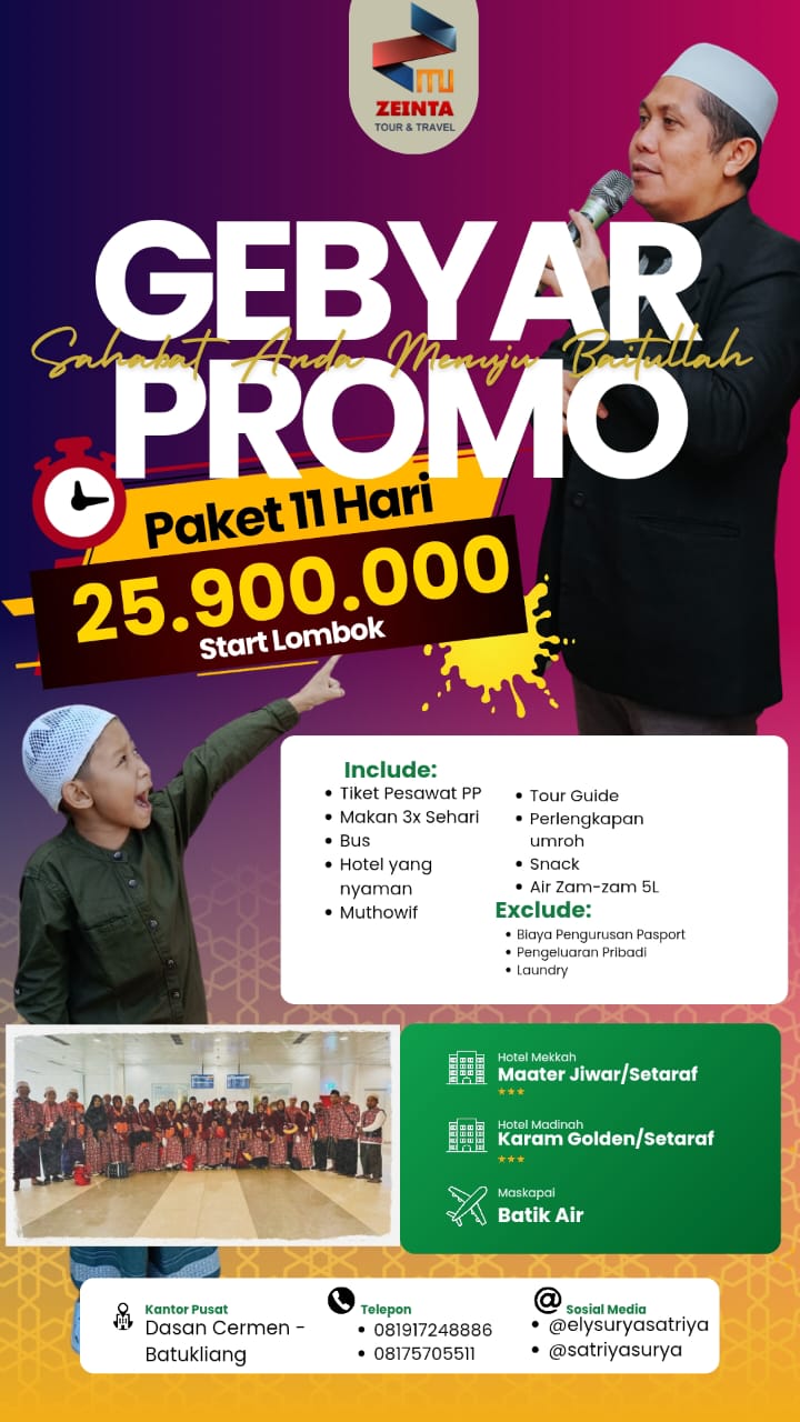 PT Zeinta Tour & Travel Promono Paket Umroh