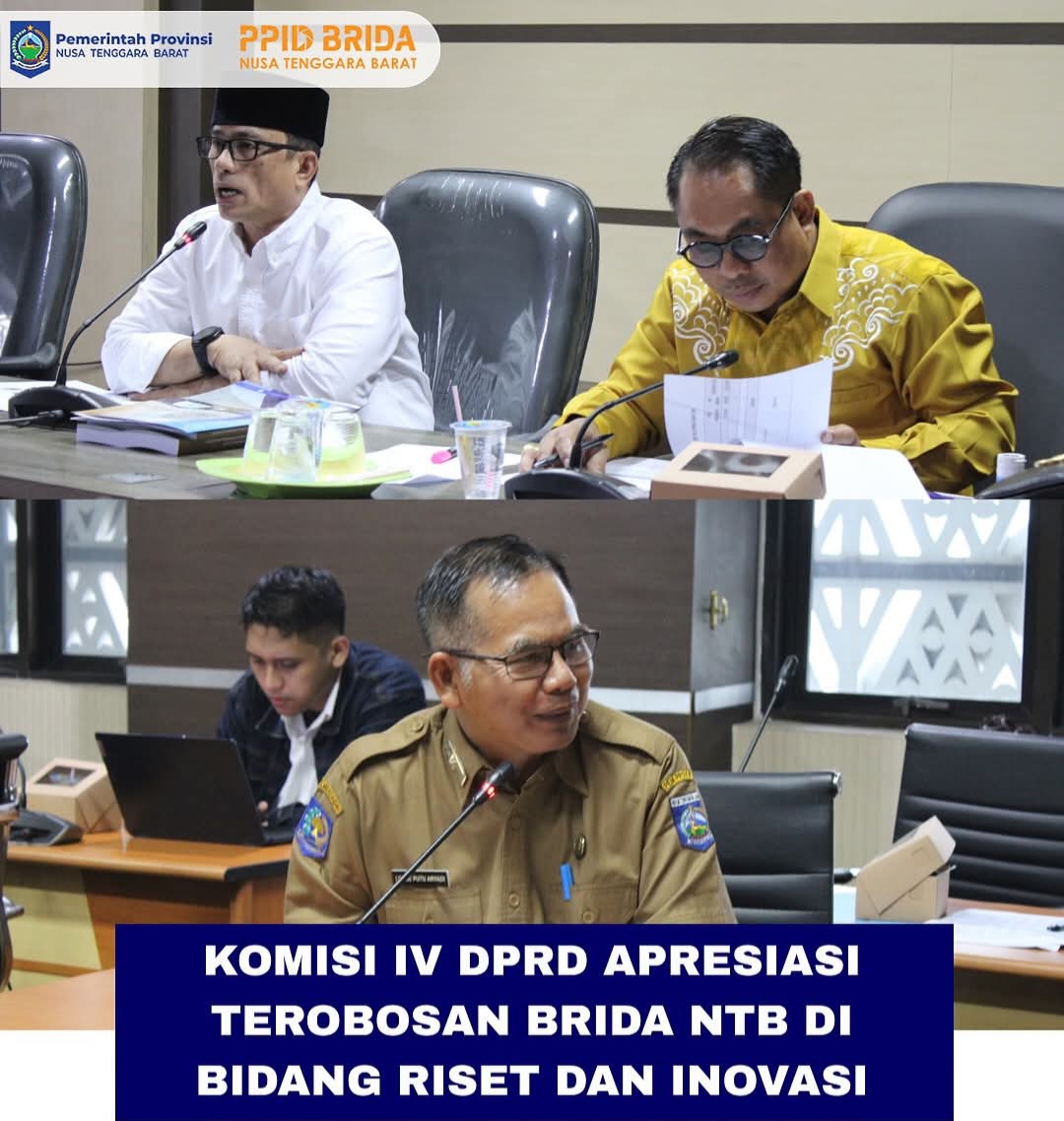 Komisi IV DPRD Apresiasi Terobosan BRIDA NTB di Bidang Riset dan Inovasi
