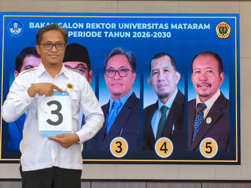 Lima Calon Rektor Unram Ditetapkan, Prof Ali : Nomor Urut Tiga untuk Persatuan dan Kemajuan Unram