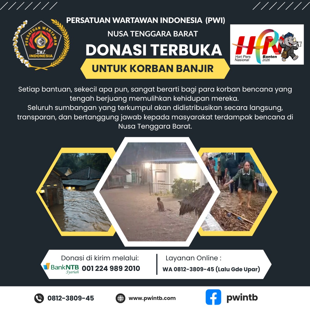 PWI NTB Peduli Buka “Open Donasi” Saatnya Bergerak Bersama