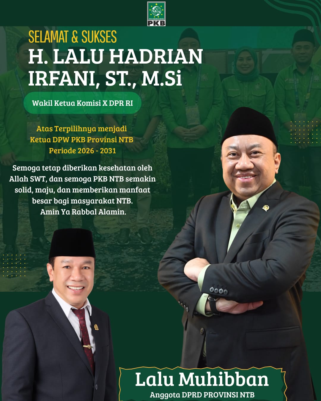 Lalu Muhibban Dukung Lalu Ari Kembali Pimpin PKB NTB