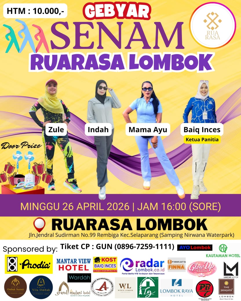 Gebyar Senam Ruarasa Lombok Ajak Warga Hidup Sehat Lewat Olahraga Murah Meriah
