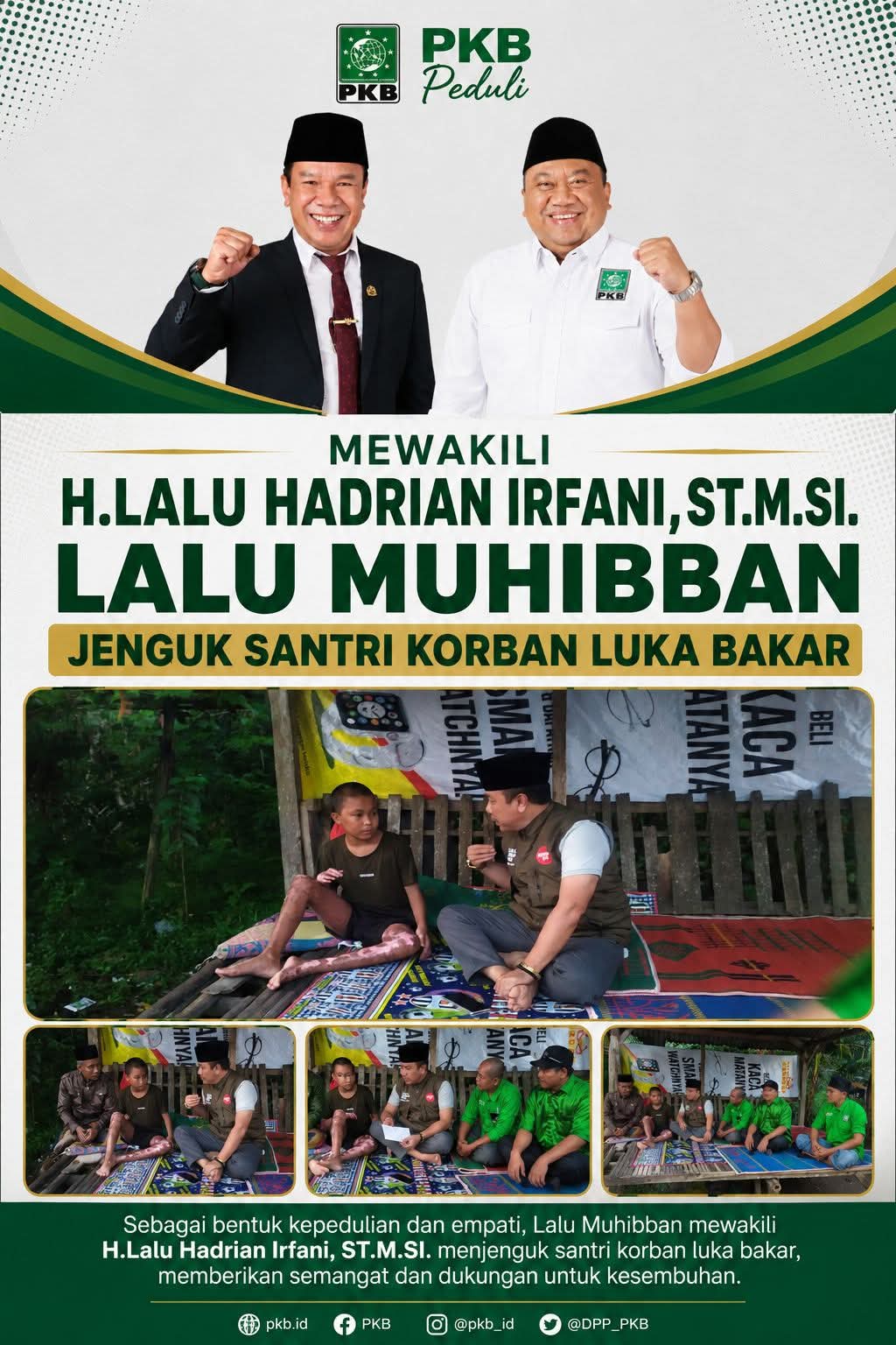 PKB Peduli, LMB Sambangi Santri Sahid Al Khudri