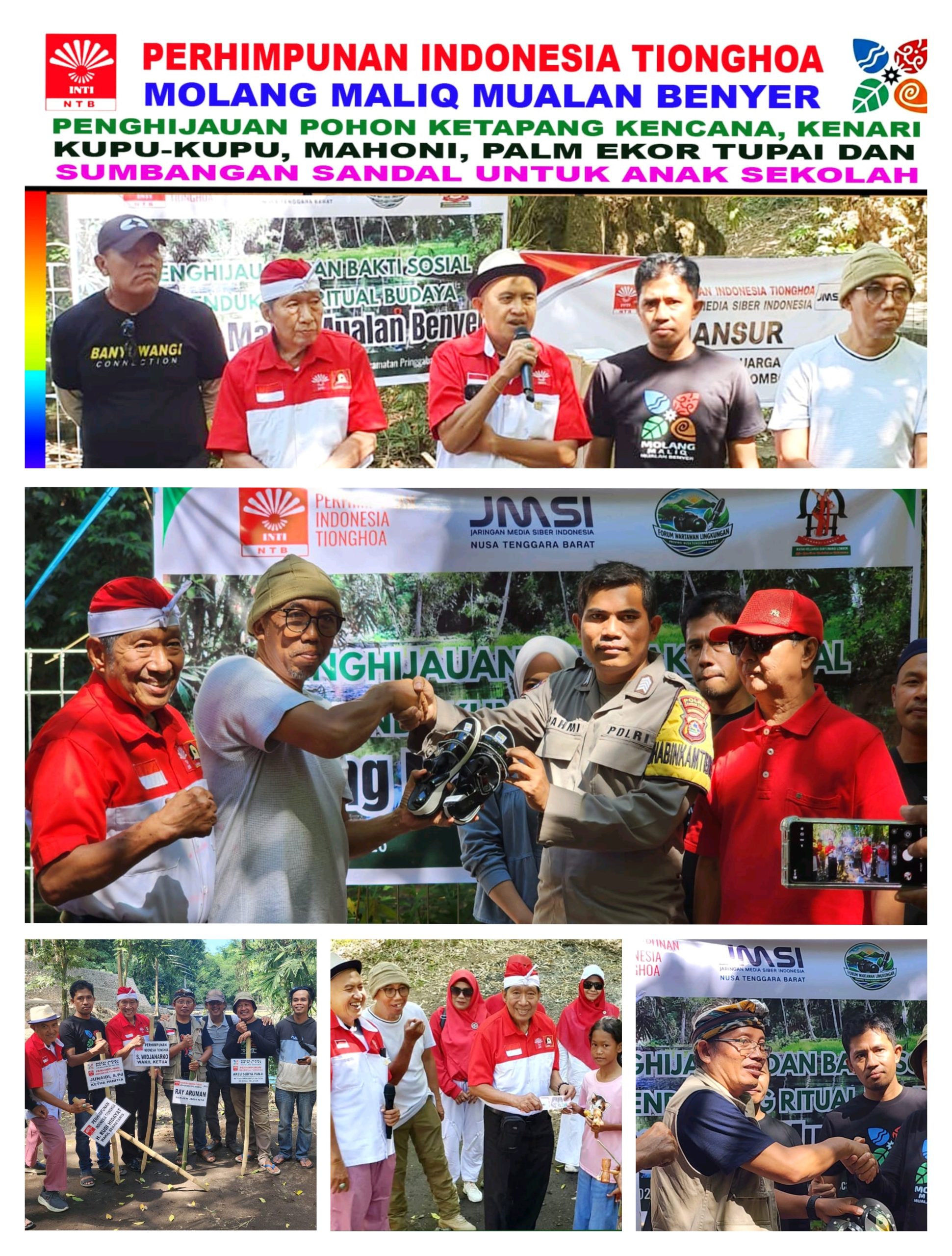 JMSI NTB  dan INTI Tanam 43 Pohon di Mualan Benyer, Dukung Pelestarian Mata Air Adat