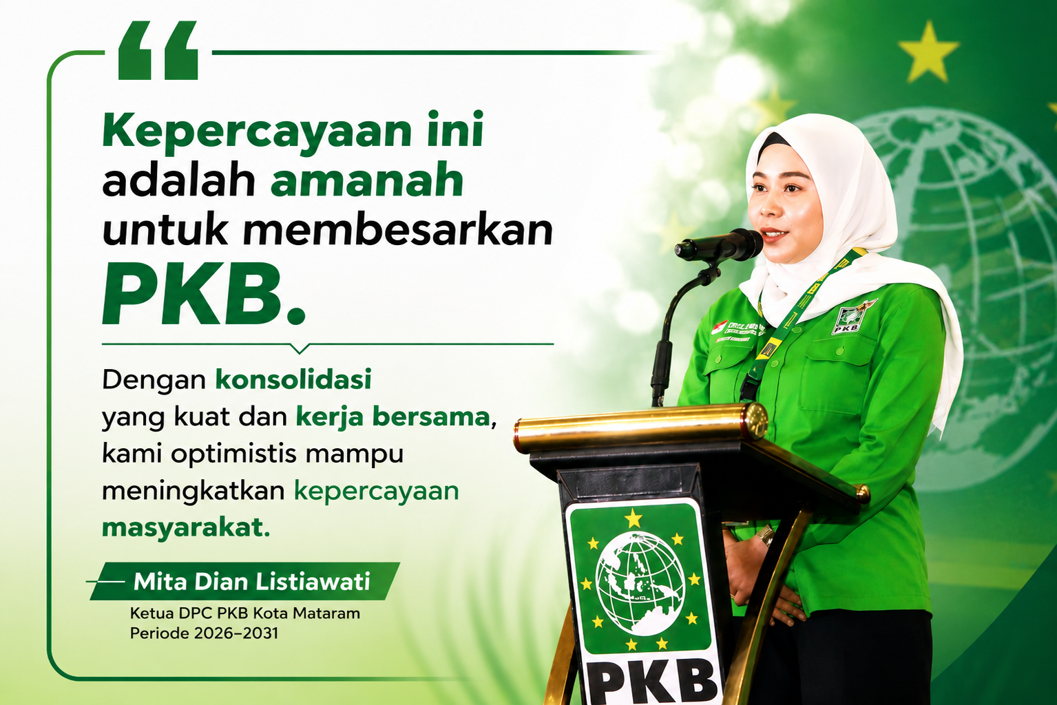 Mita Dian Listiawati Lanjutkan Kepemimpinan PKB Mataram, Target Tambah Kursi di DPRD